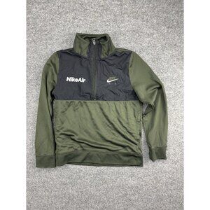 Nike Air Pullover Jacket Youth Medium Half Zip Standard Fit Black Olive Green